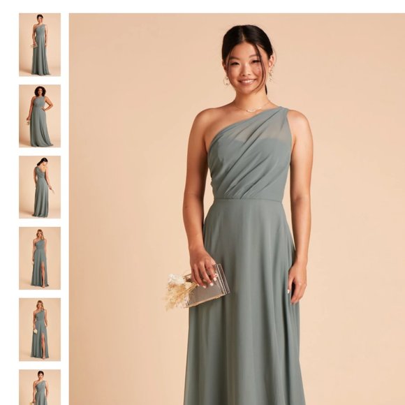 Birdy Grey One-Shoulder Maxi Dress in Sage - Picture 1 of 5